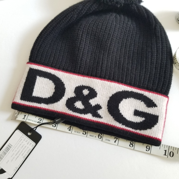 Dolce & Gabbana Logo Knitted Wool Beanie Black - Picture 4 of 5